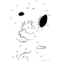 Snoopy and Woodstock Dot to Dot Worksheet
