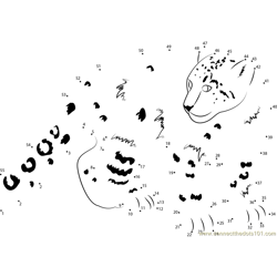 Smiling Snow Leopard Dot to Dot Worksheet