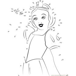 Snow White Beauty Dot to Dot Worksheet