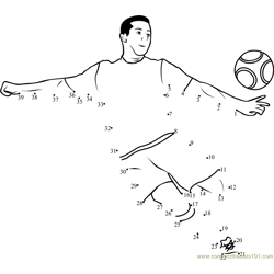 Soccer Kick Dot to Dot Worksheet