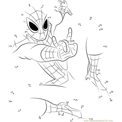 Spider Man Adventures Dot to Dot Worksheet