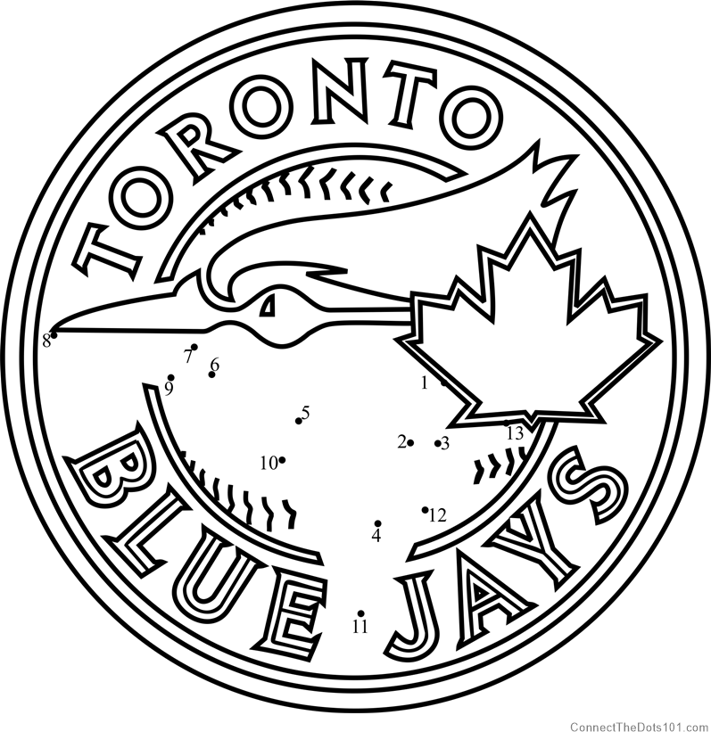 Toronto Blue Jays Logo Dot To Dot Printable Worksheet Connect The Dots