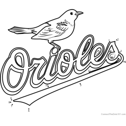 Baltimore Orioles Logo Dot to Dot Worksheet