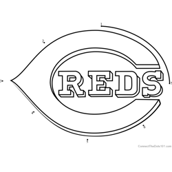 Cincinnati Reds Logo Dot to Dot Worksheet
