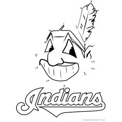 Cleveland Indians Logo Dot to Dot Worksheet