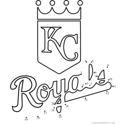 Kansas City Royals Logo Dot to Dot Worksheet