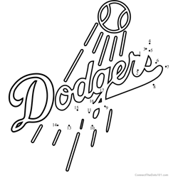 Los Angeles Dodgers Logo Dot to Dot Worksheet