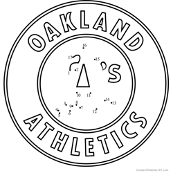 Oakland Athletics Logo Dot to Dot Worksheet