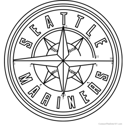 Seattle Mariners Logo Dot to Dot Worksheet
