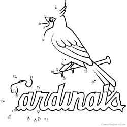 St Louis Cardinals Logo Dot to Dot Worksheet
