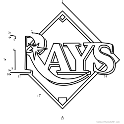 Tampa Bay Rays Logo Dot to Dot Worksheet