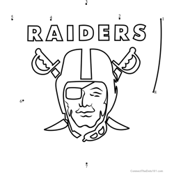 Oakland Raiders Logo Dot to Dot Worksheet