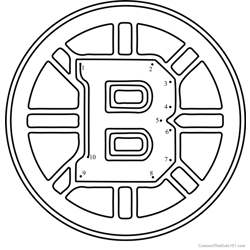 Boston Bruins Logo Dot to Dot Worksheet