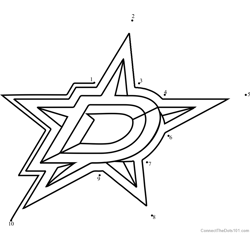 Dallas Stars Logo Dot to Dot Worksheet