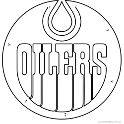 Edmonton Oilers Logo Dot to Dot Worksheet
