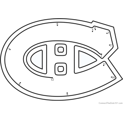 Montreal Canadiens Logo Dot to Dot Worksheet
