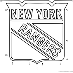 New York Rangers Logo Dot to Dot Worksheet