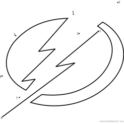 Tampa Bay Lightning Logo Dot to Dot Worksheet