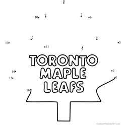 Toronto Maple Leafs Logo Dot to Dot Worksheet