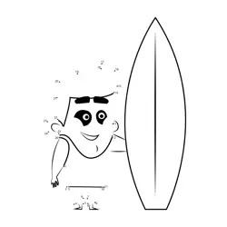 Happy Surfer Guy Challenge Dot to Dot Worksheet