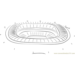 Soccer City Stadium Dot to Dot Worksheet