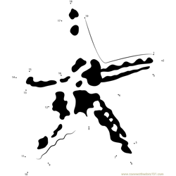 Red-knobbed Starfish Dot to Dot Worksheet