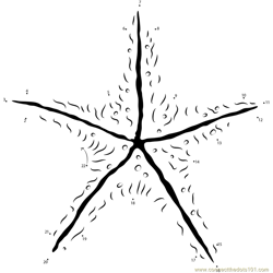 Starfish Bottom Side Dot to Dot Worksheet