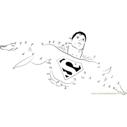 Superman Flying Dot to Dot Worksheet