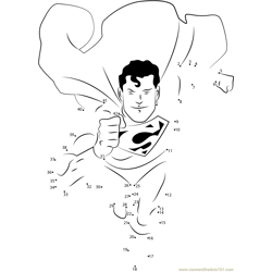 Superman Running Dot to Dot Worksheet