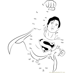 Superman in Marvel Dot to Dot Worksheet