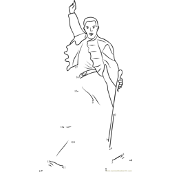 Freddie Mercury's Statue in Montreux Dot to Dot Worksheet