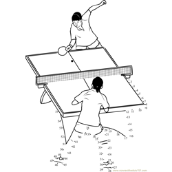 Playing Table Tennis Dot to Dot Worksheet