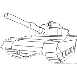 Heavy Army Tank Dot to Dot Worksheet