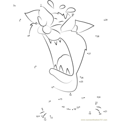 Taz Devil with Crying Dot to Dot Worksheet