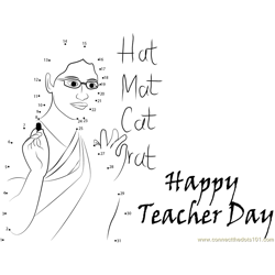 Happy Teacher Day Dot to Dot Worksheet