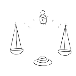 Antique Justice Scale Dot to Dot Worksheet