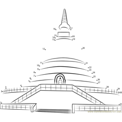 Buddha Temple Dot to Dot Worksheet