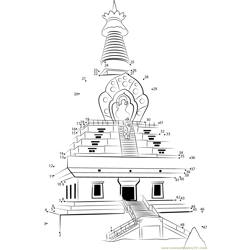 Dehradun Temple Dot to Dot Worksheet