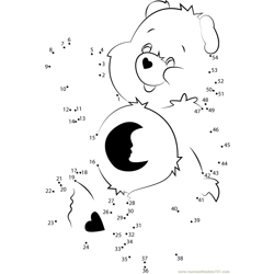 Bedtime Bear Dot to Dot Worksheet