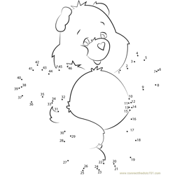 Friend Bear Dot to Dot Worksheet