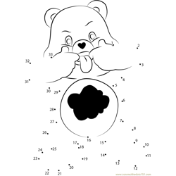 Grumpy Bear Naughty Dot to Dot Worksheet