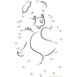 Happy Bear Dot to Dot Worksheet