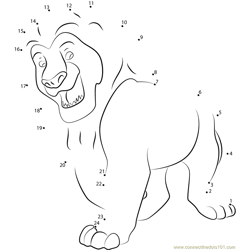 Lion King Simba Dot to Dot Worksheet
