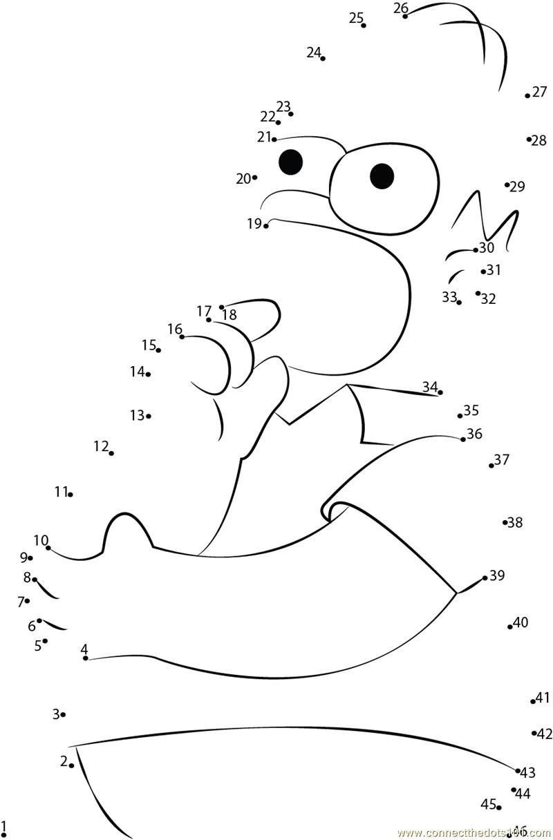 Simpson Looking Back Dot To Dot Printable Worksheet Connect The Dots