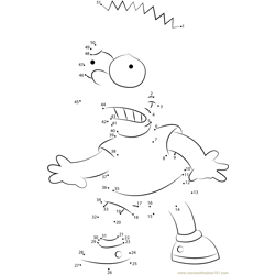 Bart Simpson Gets Shocks Dot to Dot Worksheet