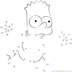 Bart Simpson Dot to Dot Worksheet