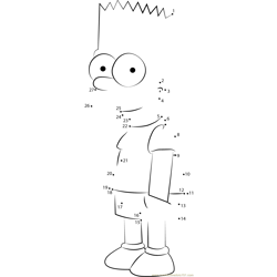 Cute Bart Simpson Dot to Dot Worksheet