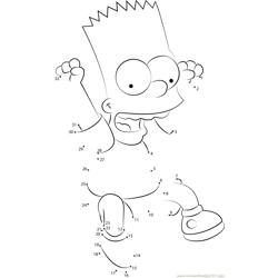 Happy Bart Simpson Dot to Dot Worksheet