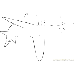 A Thresher Shark on the Reef Dot to Dot Worksheet