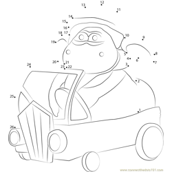 Timmy Driving Car Dot to Dot Worksheet